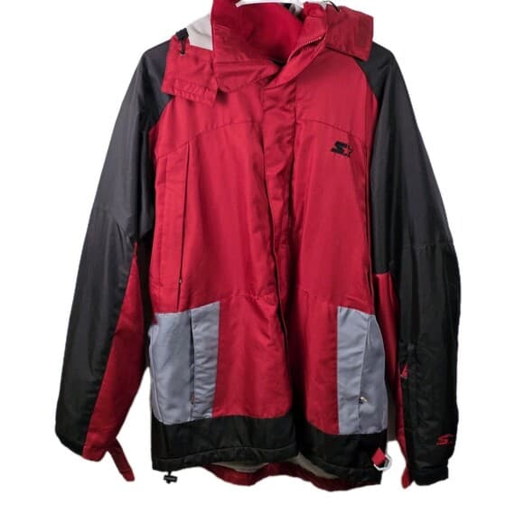 Vintage Starter‎ Men's Medium Red / Black Puffer Jacket - Thumbnail 12