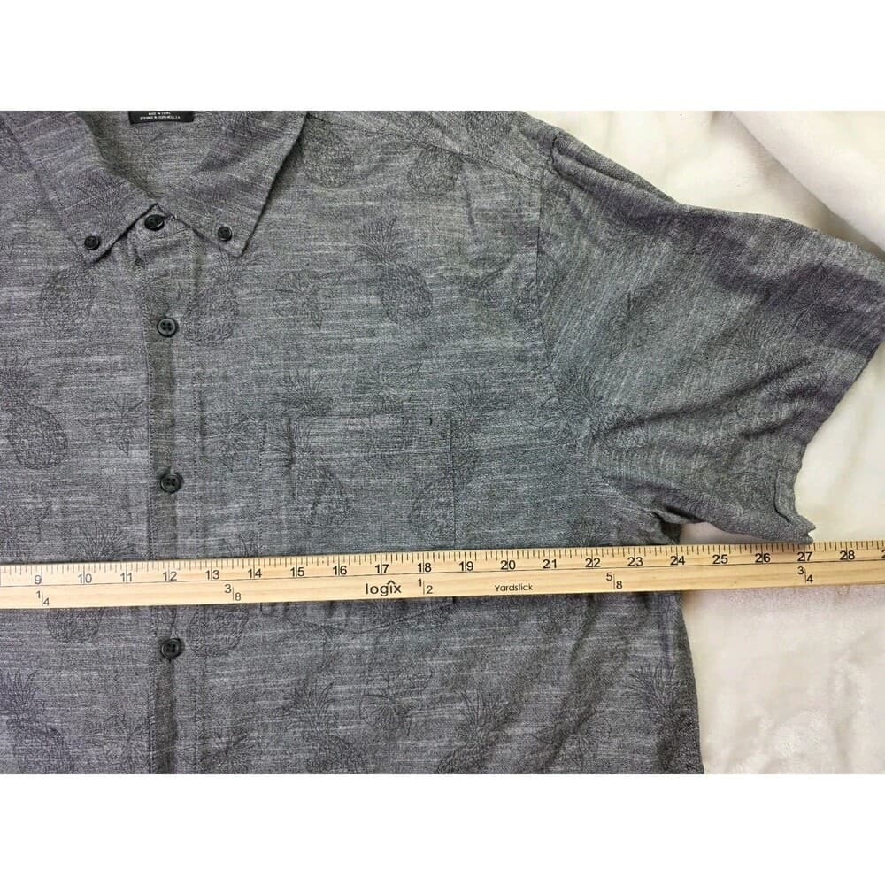 Hurley‎ Size Men's XXL Gray Pineapple Stretch Short Sleeve Shirt - Thumbnail 3