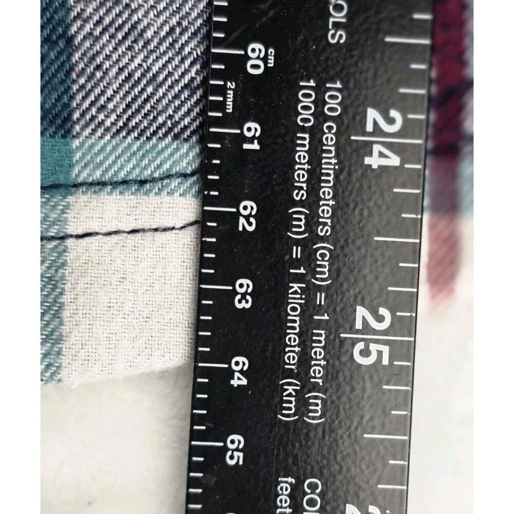 Orvis Women's Small Red Navy White Plaid Flannel Snap Button Shirt Jacket - Thumbnail 6