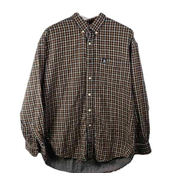 Chaps Performance Men's Large Plaid Flannel Button Up Long Sleeve Shirt - Thumbnail 9