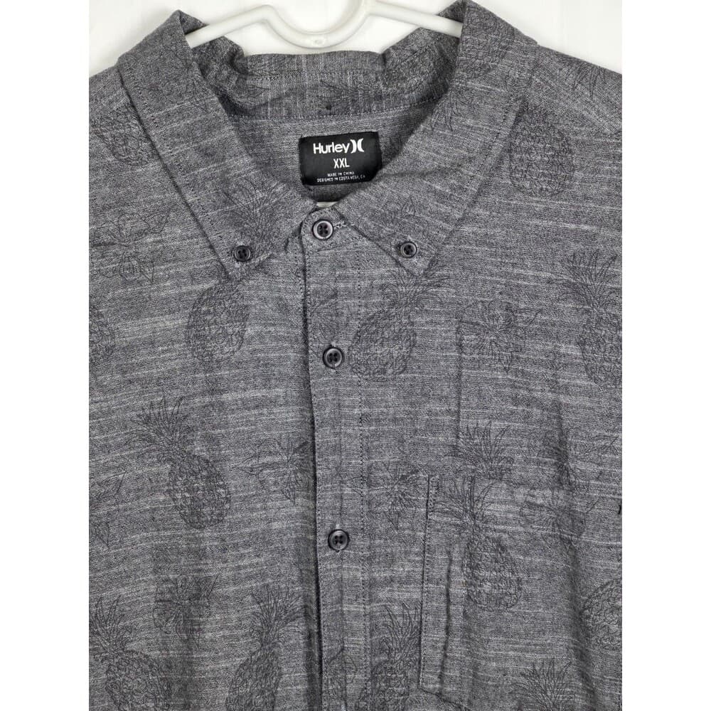 Hurley‎ Size Men's XXL Gray Pineapple Stretch Short Sleeve Shirt - Thumbnail 8