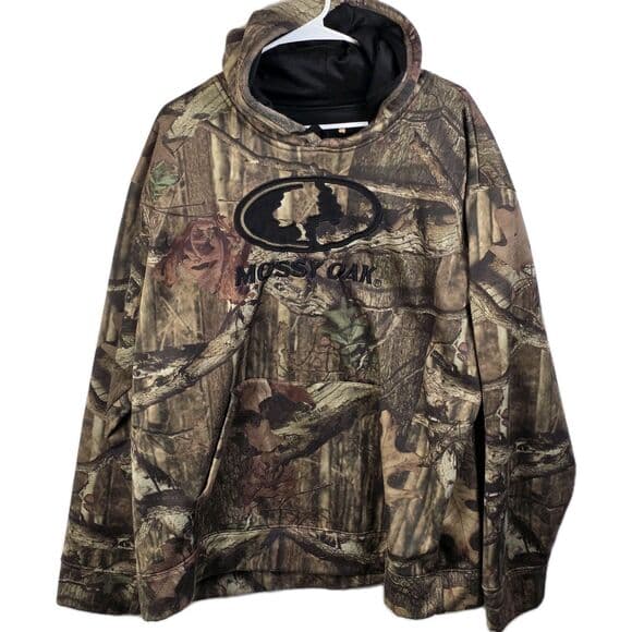 Vintage Mossy Oak Mens XXL Distressed Camouflage Hoodie * Missing Tag * - Thumbnail 8