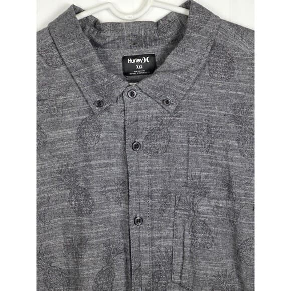 Hurley‎ Size Men's XXL Gray Pineapple Stretch Short Sleeve Shirt - Thumbnail 9