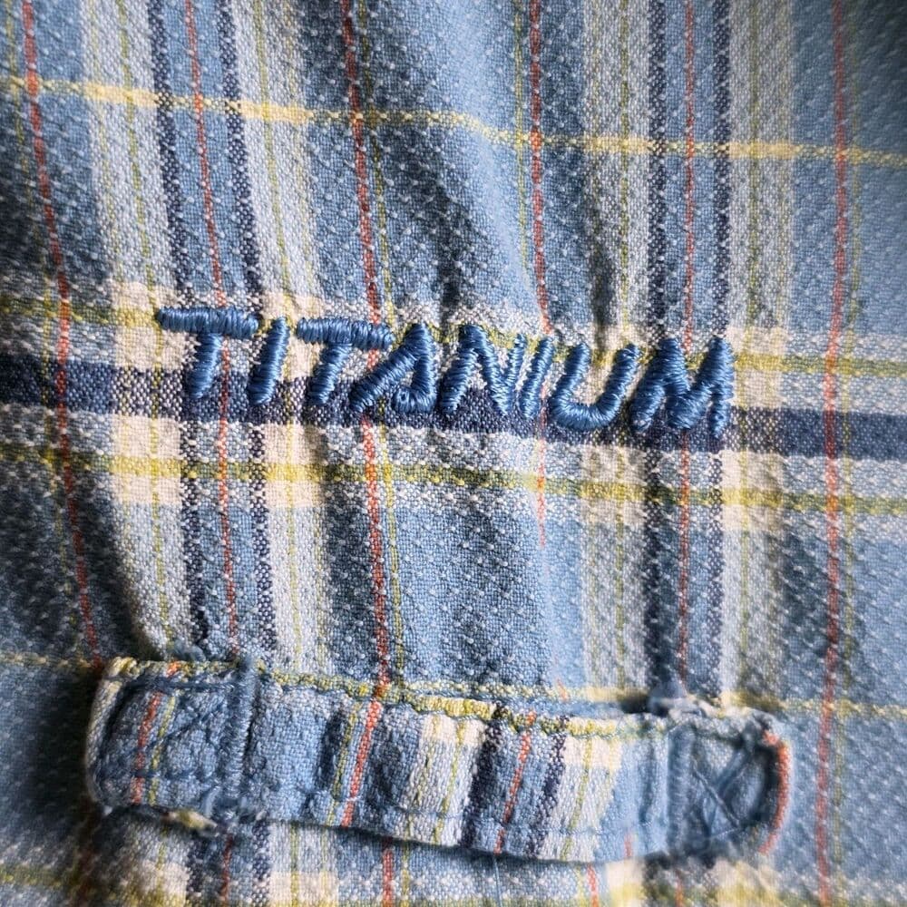 Columbia Men's Large Blue Plaid Omni Bay Titanium Long Sleeve Button Down Shirt - Thumbnail 8