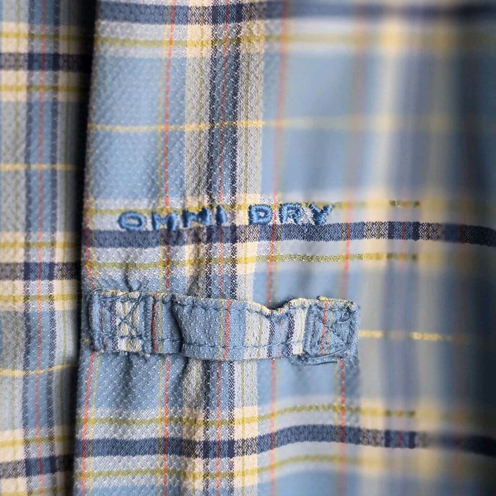 Columbia Men's Large Blue Plaid Omni Bay Titanium Long Sleeve Button Down Shirt - Thumbnail 7