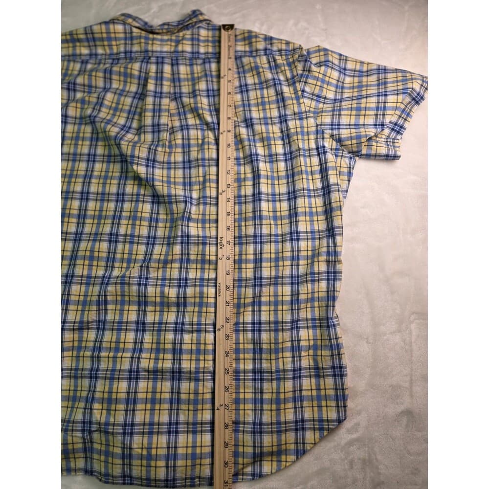 Polo Ralph Lauren Shirt Mens XXL Blue / Yellow Plaid Short‎ Sleeve Shirt - Thumbnail 3
