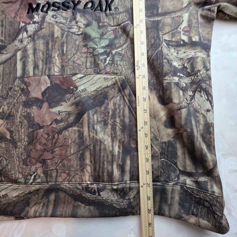 Vintage Mossy Oak Mens XXL Distressed Camouflage Hoodie * Missing Tag * - Thumbnail 5
