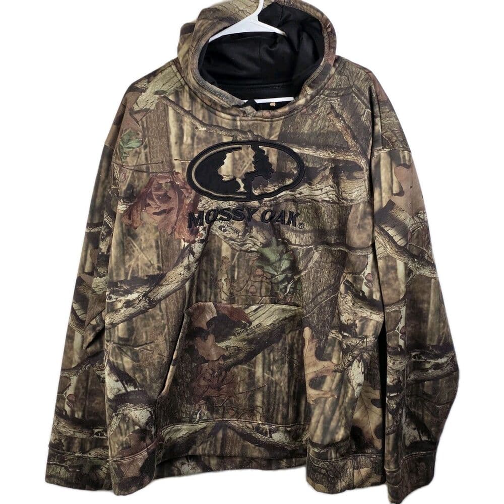 Vintage Mossy Oak Mens XXL Distressed Camouflage Hoodie * Missing Tag * - Thumbnail 7