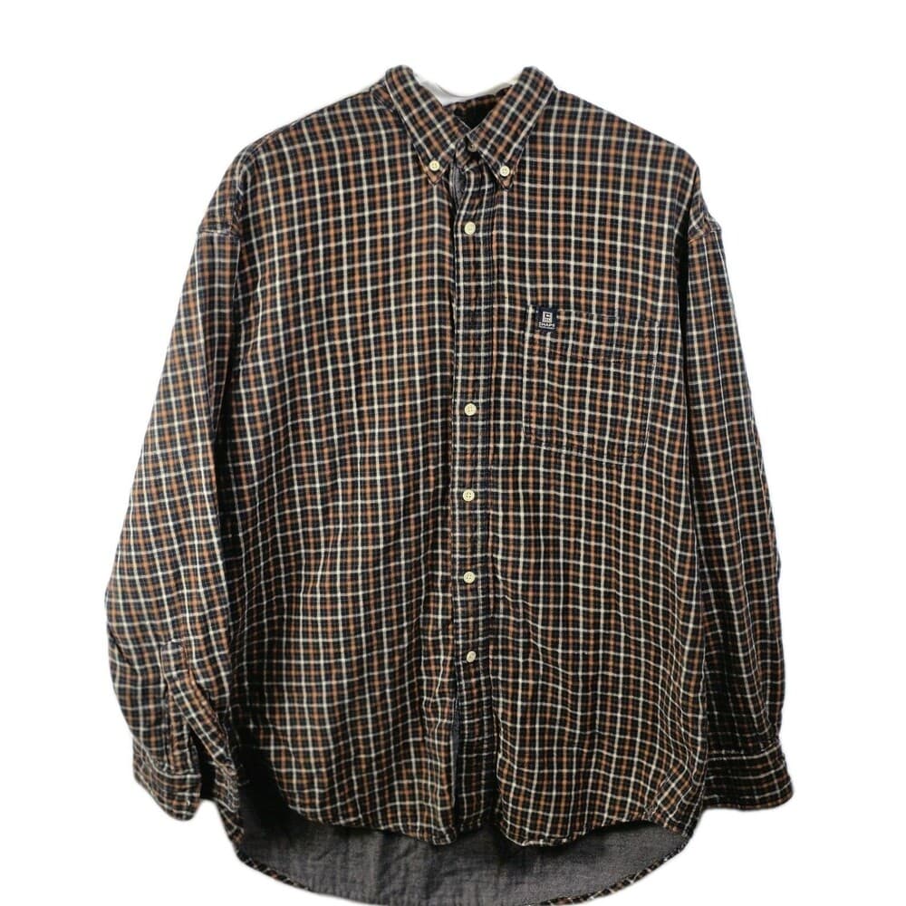 Chaps Performance Men's Large Plaid Flannel Button Up Long Sleeve Shirt - Thumbnail 8