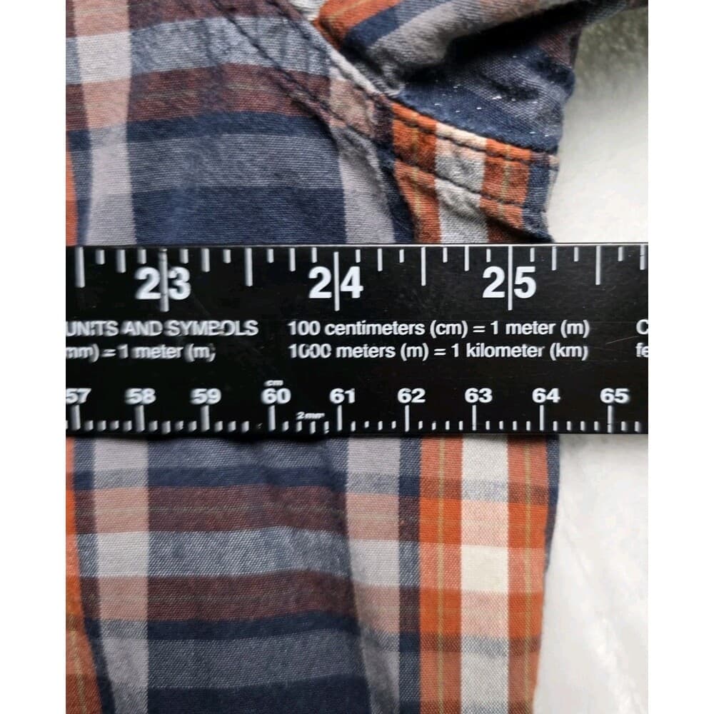 VTG CARHARTT Men's XL Blue & Red Plaid Relax Fit Short Sleeve Button Down Shirt - Thumbnail 6