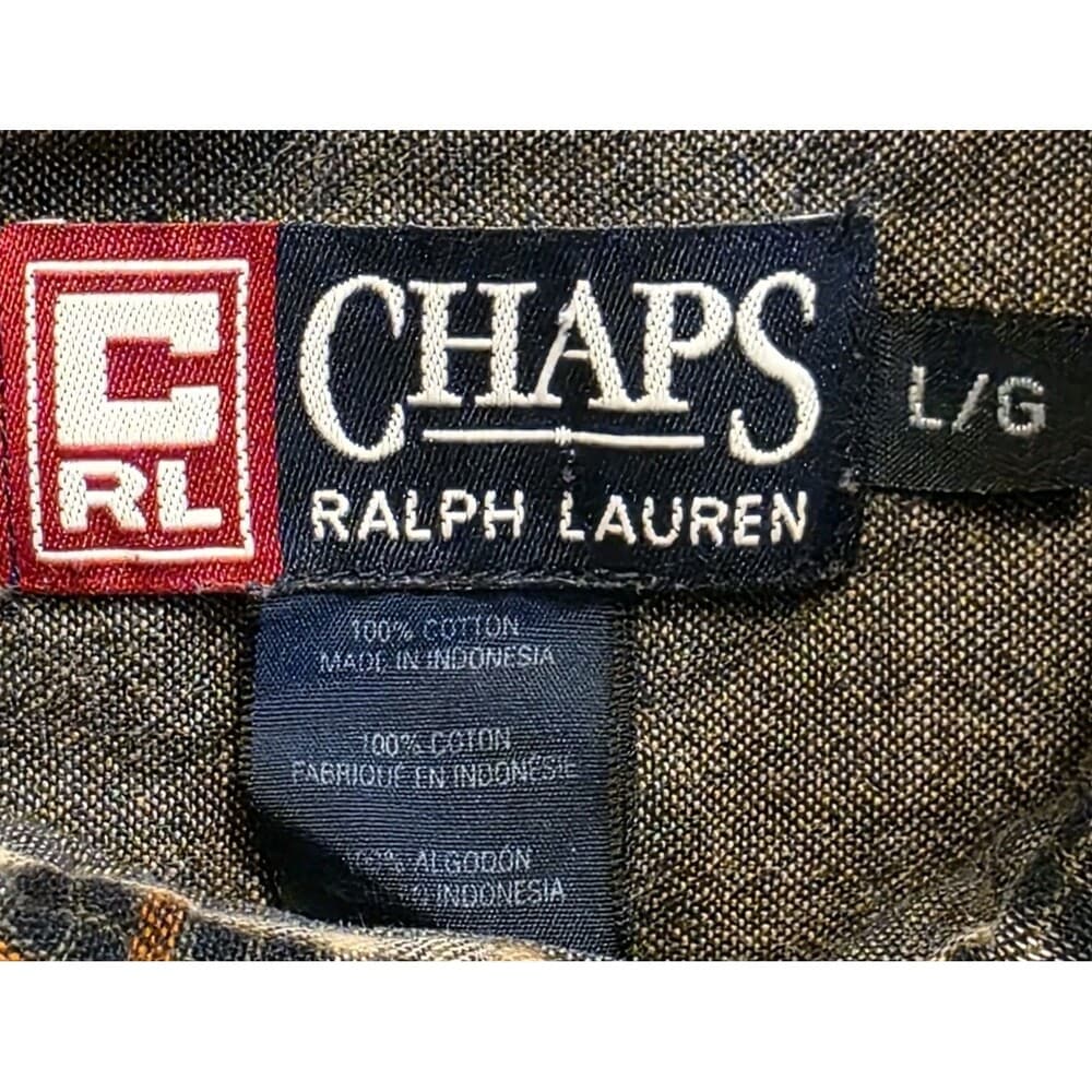 Chaps Performance Men's Large Plaid Flannel Button Up Long Sleeve Shirt - Thumbnail 3