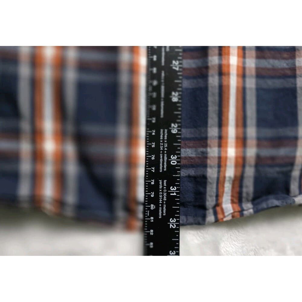 VTG CARHARTT Men's XL Blue & Red Plaid Relax Fit Short Sleeve Button Down Shirt - Thumbnail 8