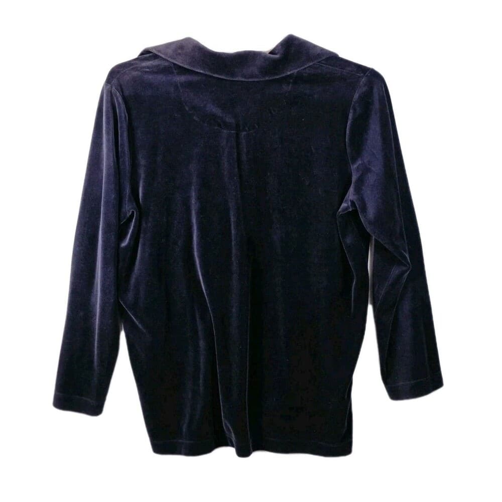Liz Claiborne Women's‎ Large Black Velvet Velour Tunic - Thumbnail 4