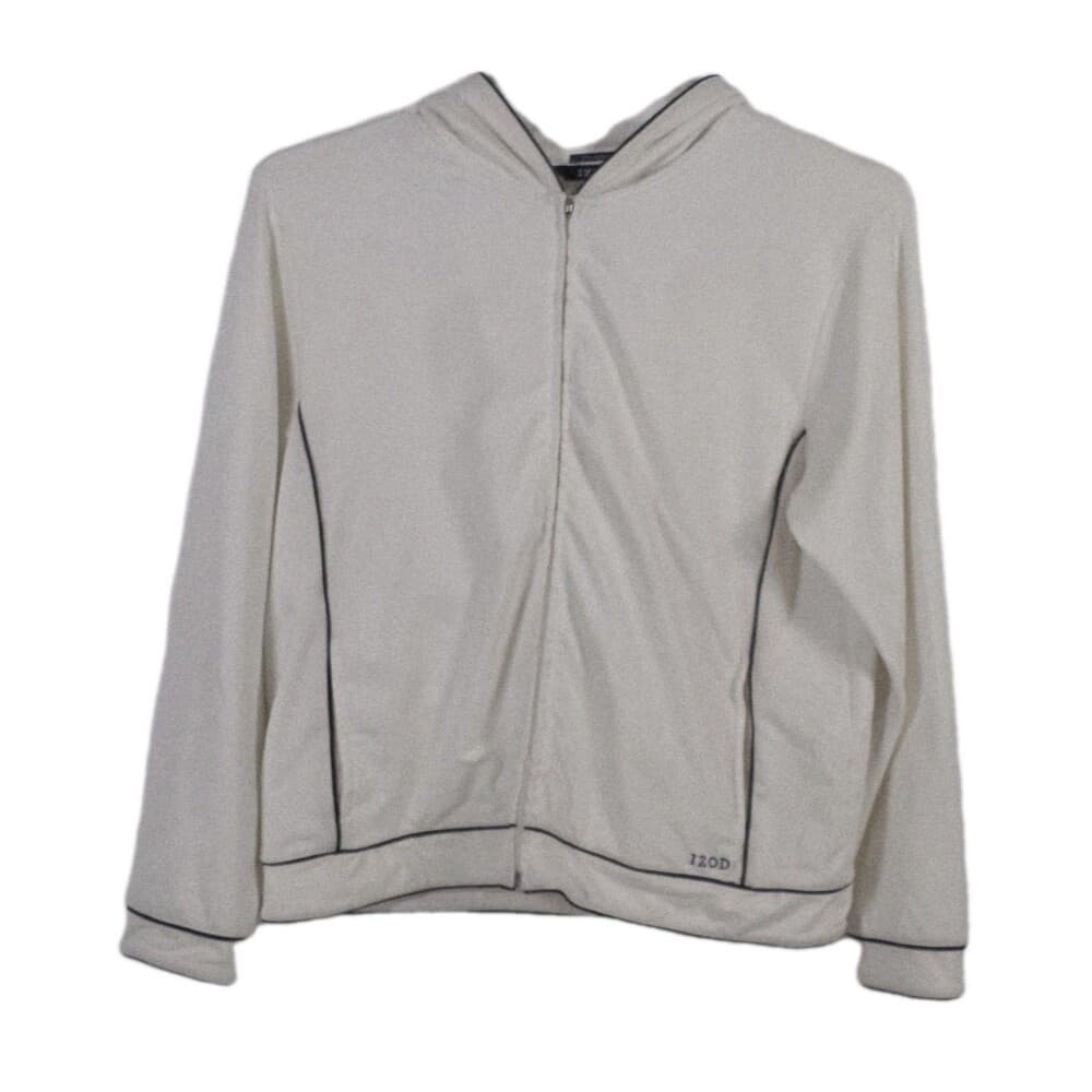 IZOD Woman’s Large Stretch White Full Zip‎ Hoodie - Thumbnail 7