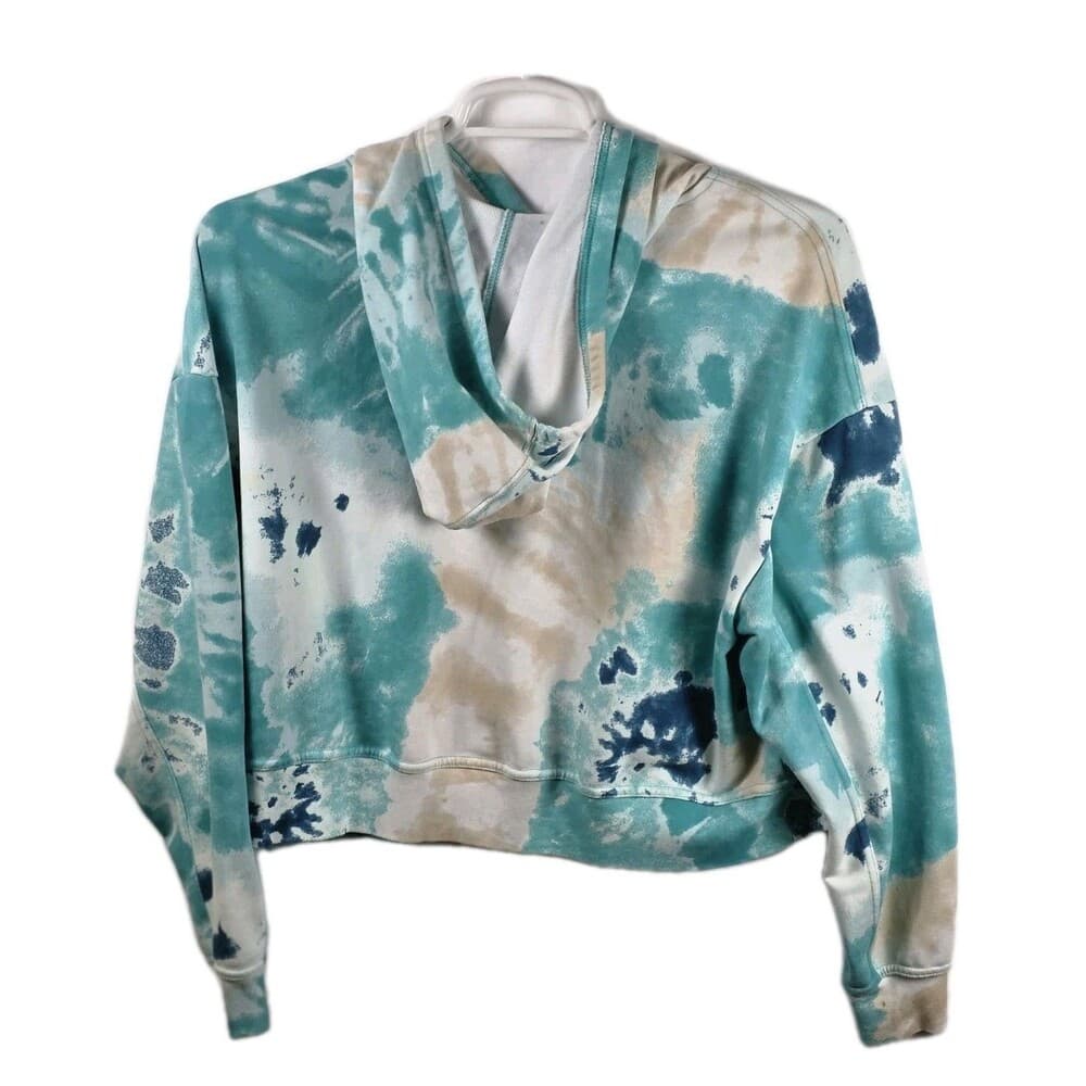Nike Tye Dye Hoodie XL Preowned Crop Teal White Womens - Thumbnail 5