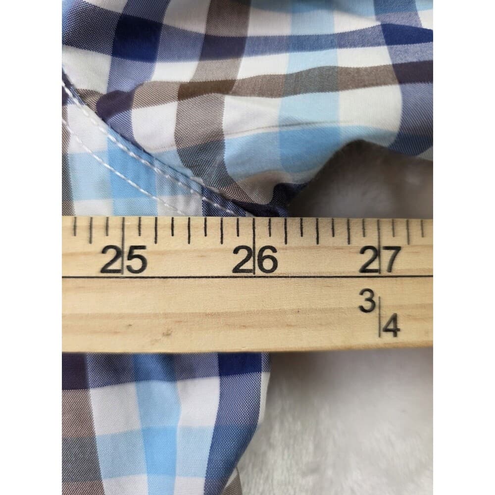 Enyce Shirt Men's 4XL Blue Plaid‎ Short Sleeve Button Up Shirt - Thumbnail 5