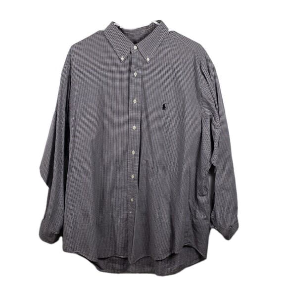 Polo Ralph Lauren Yarmouth Men’s‎ 17.5-34/35 Gray Glen Plaid Button Up Shirt - Thumbnail 7