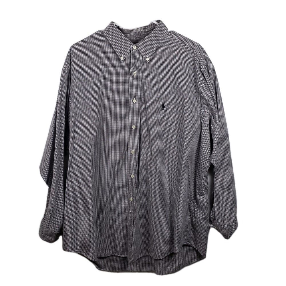 Polo Ralph Lauren Yarmouth Men’s‎ 17.5-34/35 Gray Glen Plaid Button Up Shirt - Thumbnail 6