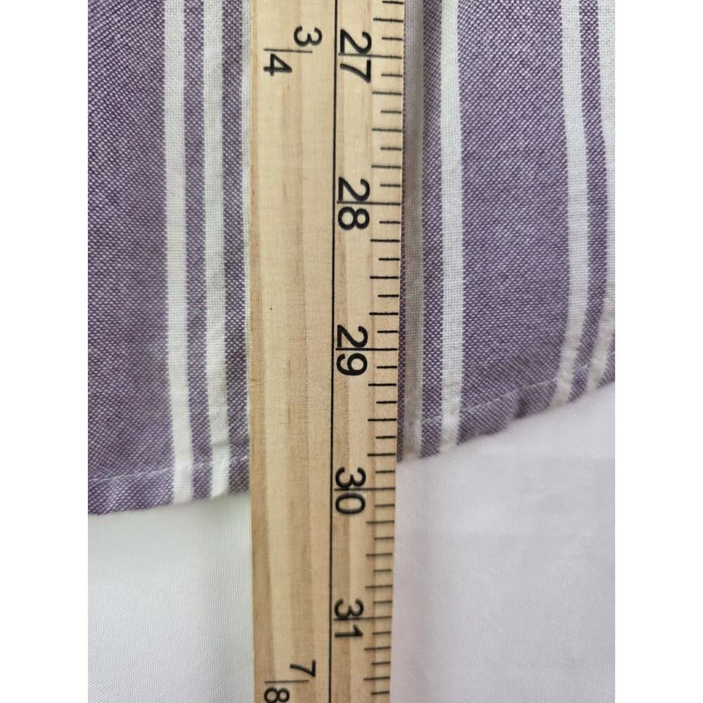CHAPS Men's Size Medium Purple Striped‎ Button Down Long Sleeve Shirt - Thumbnail 5