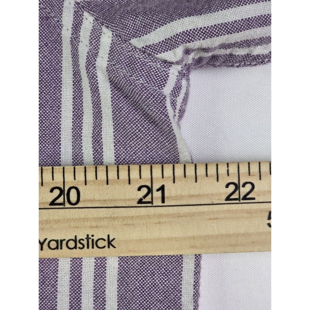 CHAPS Men's Size Medium Purple Striped‎ Button Down Long Sleeve Shirt - Thumbnail 3