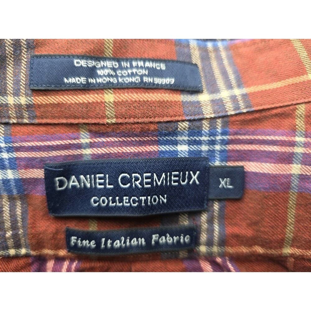 Daniel Cremieux Men's XL Multicolor Flannel Plaid‎ Long Sleeve Shirt - Thumbnail 2