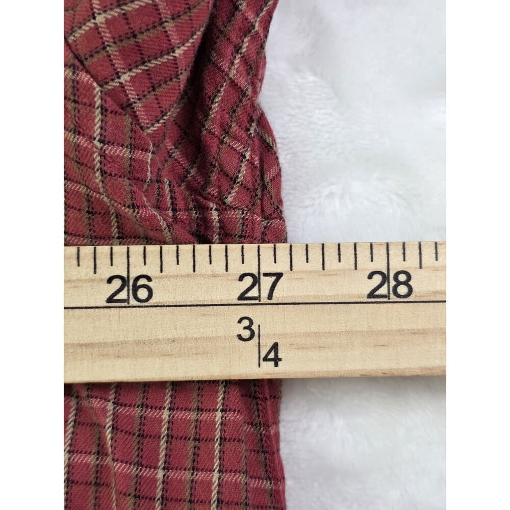 IZOD Jeans‎ Men's XXL Red Plaid Button Up Long Sleeve Shirt - Thumbnail 3