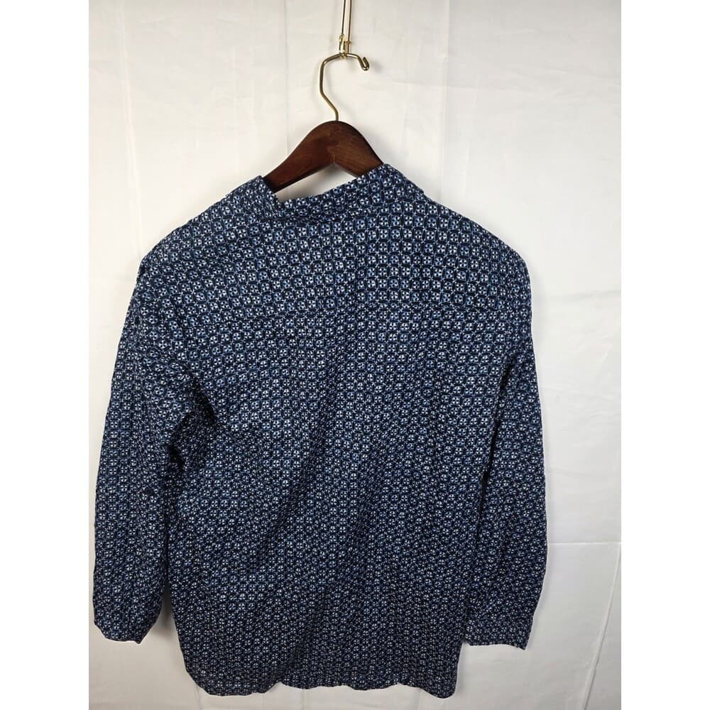 Michael Kors Size Small‎ Blue & White Long Sleeve Blouse - Thumbnail 3