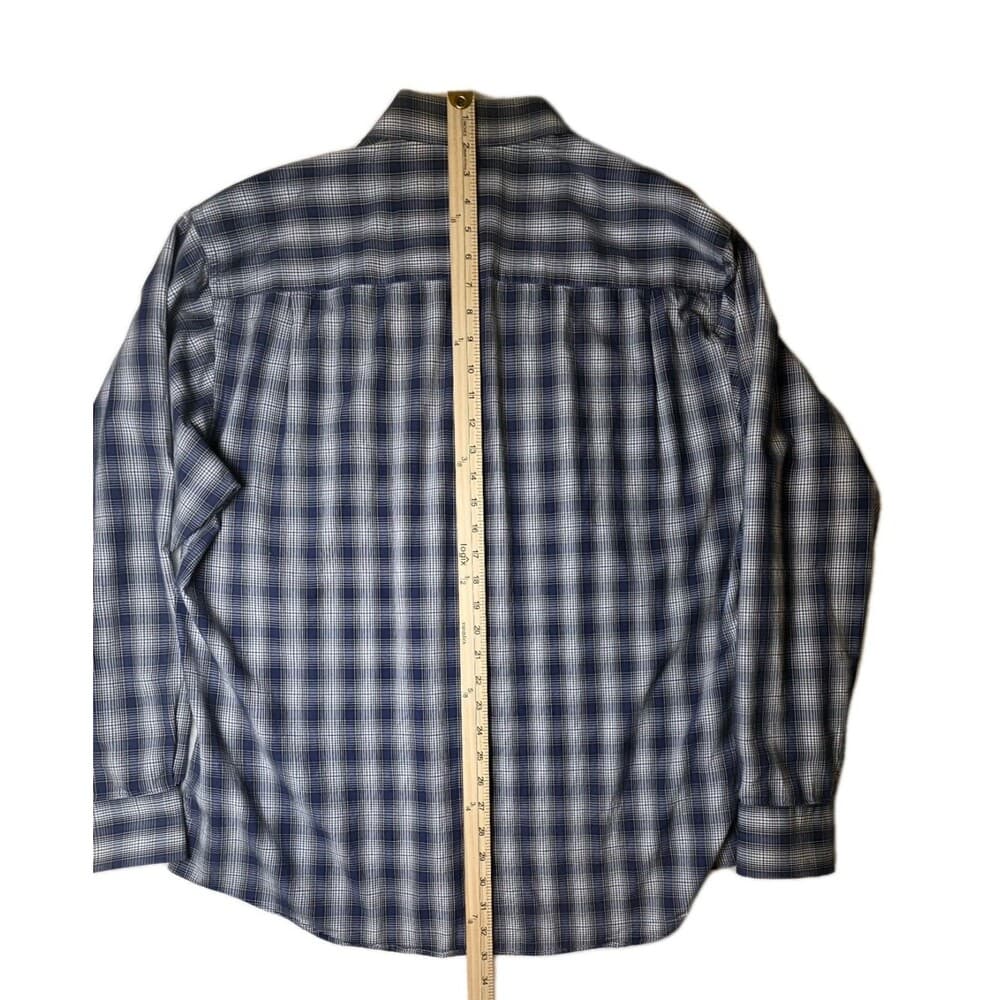James Tattersall‎ Men's Size XXL Blue & Grey Plaid Long Sleeve Button Down Shirt - Thumbnail 6