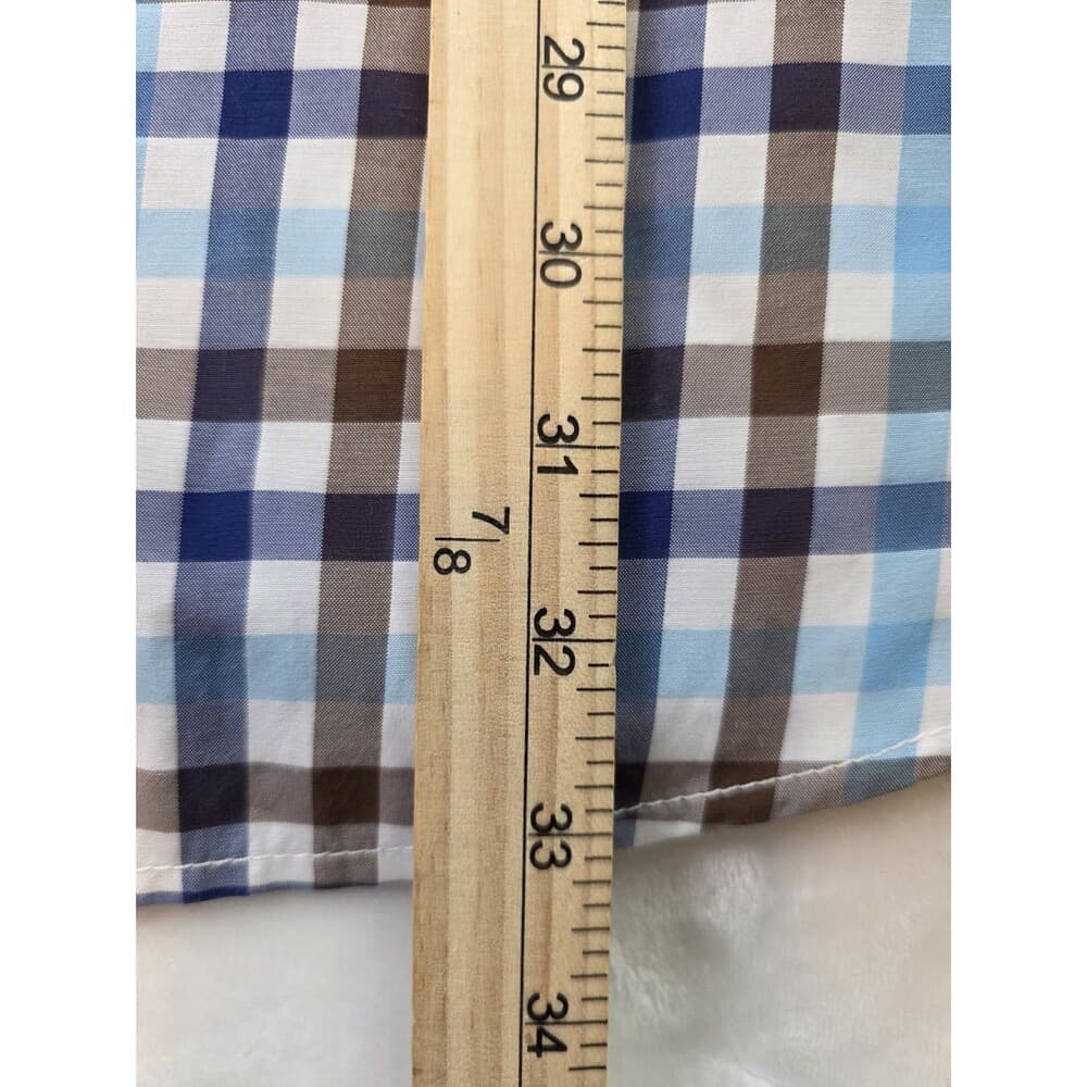 Enyce Shirt Men's 4XL Blue Plaid‎ Short Sleeve Button Up Shirt - Thumbnail 8
