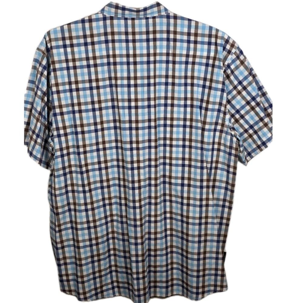 Enyce Shirt Men's 4XL Blue Plaid‎ Short Sleeve Button Up Shirt - Thumbnail 6
