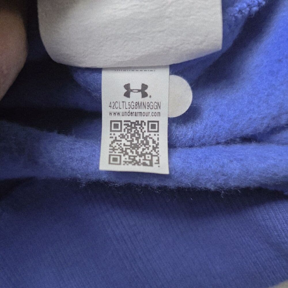 Vintage Under Armour Men's Large Royal Blue Long Sleeve Hoodie - Thumbnail 6