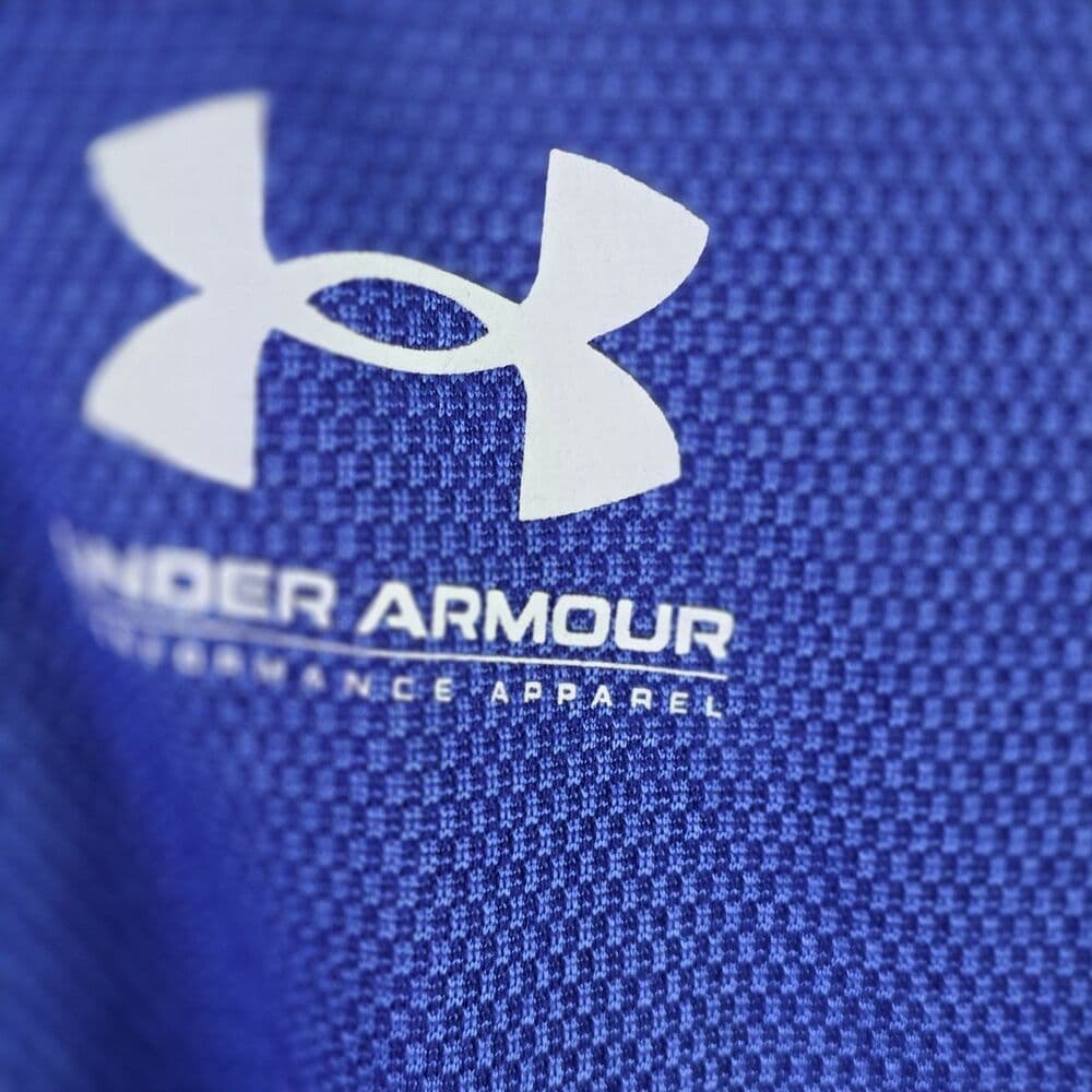 Vintage Under Armour Men's Large Royal Blue Long Sleeve Hoodie - Thumbnail 2