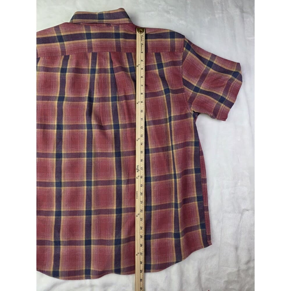 IZOD Jeans‎ Men's XXL Red Plaid Button Up Long Sleeve Shirt - Thumbnail 4