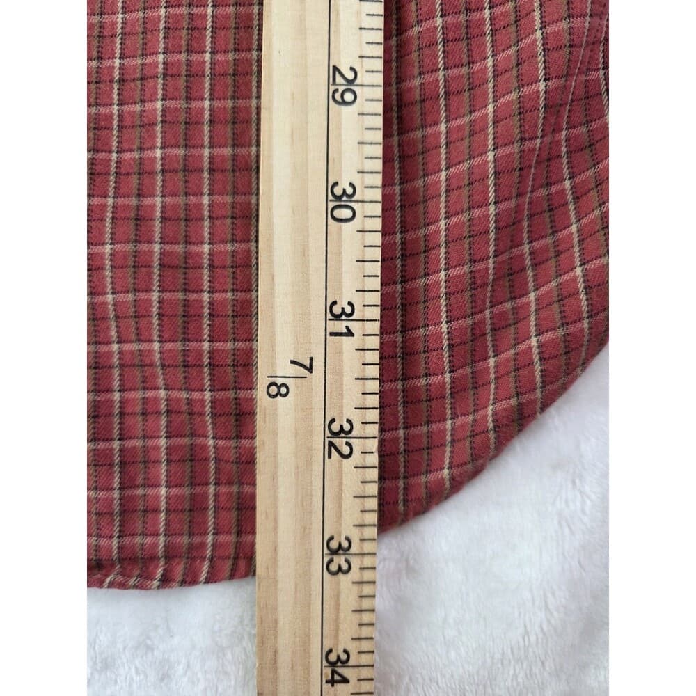 IZOD Jeans‎ Men's XXL Red Plaid Button Up Long Sleeve Shirt - Thumbnail 5