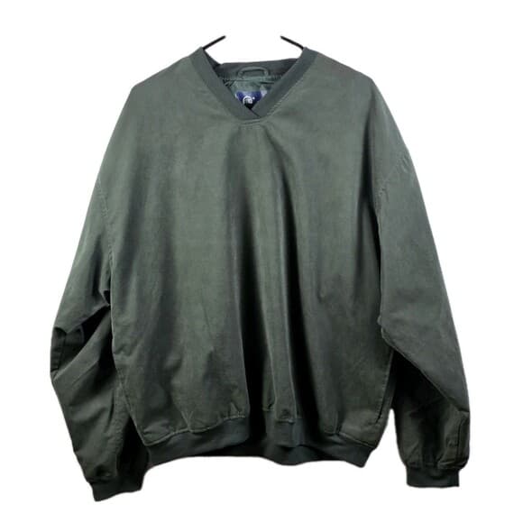 Mg Gold Men's Large Green V-Neck Long Seeve‎ Pullover - Thumbnail 7