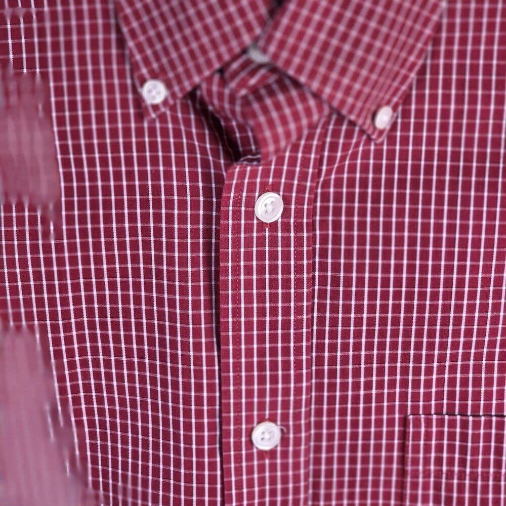 Croft & Barrow Men's 16 34/35 Easy Care Red Checkered Long Sleeve Button Up - Thumbnail 2
