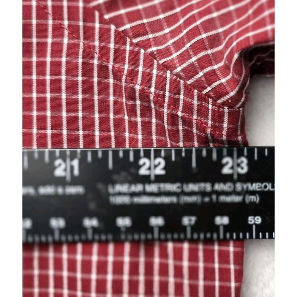 Croft & Barrow Men's 16 34/35 Easy Care Red Checkered Long Sleeve Button Up - Thumbnail 4
