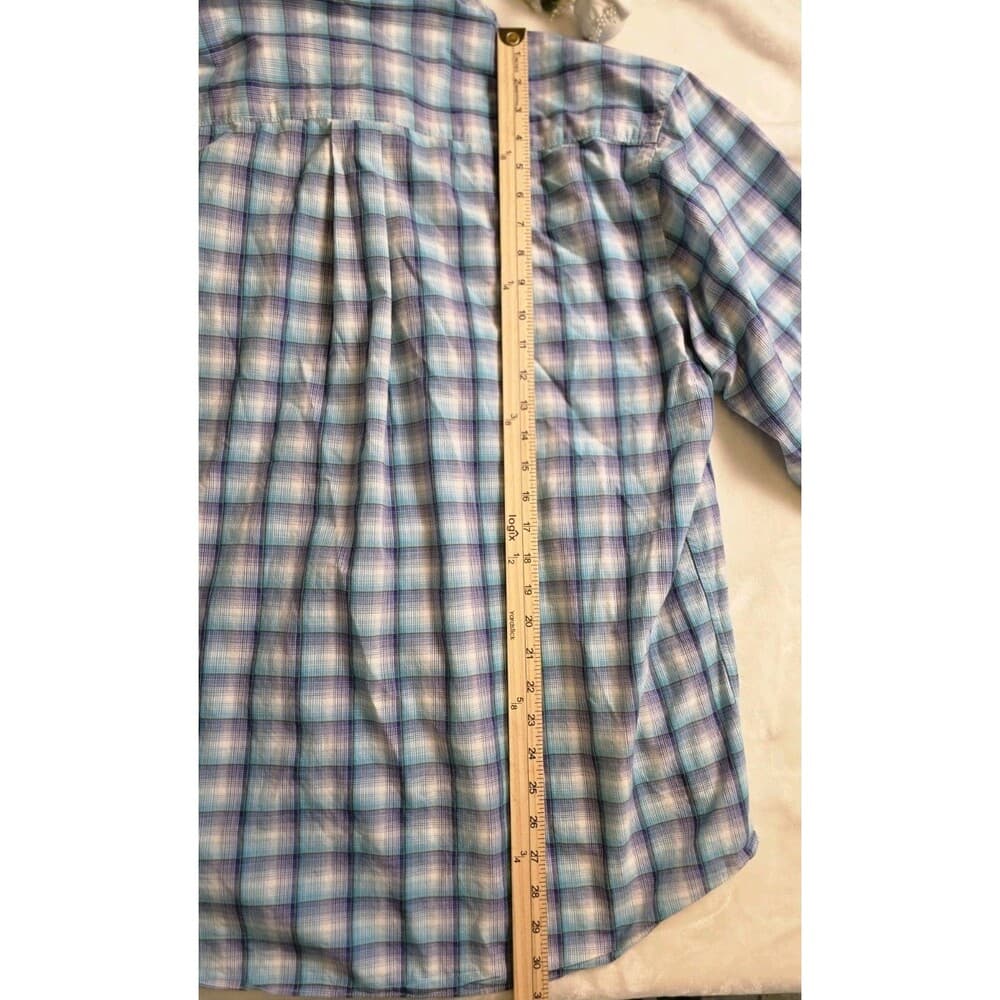 Alan Flusser Men's‎ XXL Multi-Colored Checkered Long Sleeve Button Up Shirt - Thumbnail 4