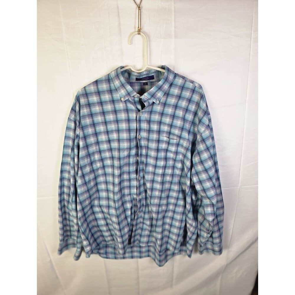 Alan Flusser Men's‎ XXL Multi-Colored Checkered Long Sleeve Button Up Shirt - Thumbnail 6