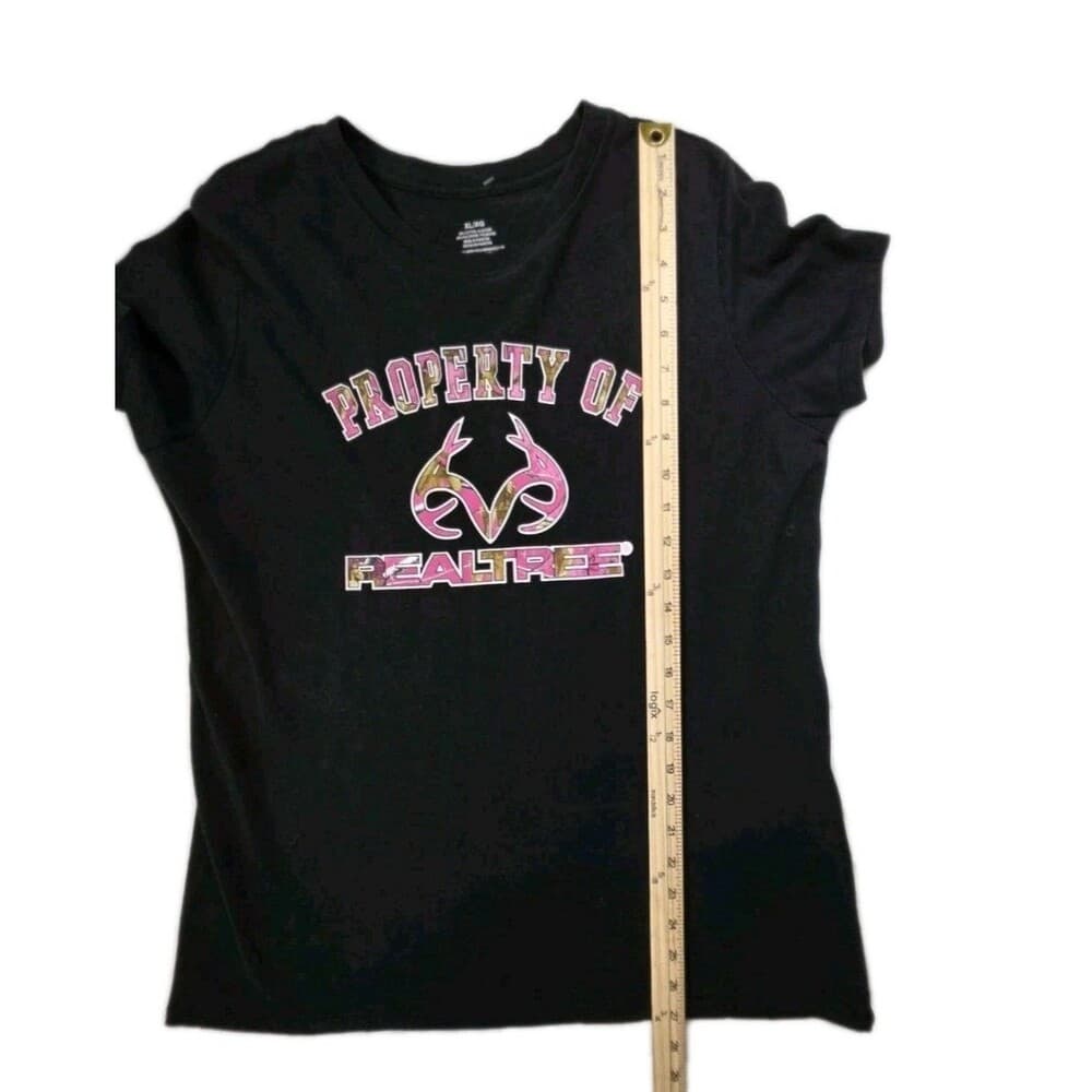 RealTree Shirt Womens‎ XL Black Pink Round T-Shirt - Thumbnail 5
