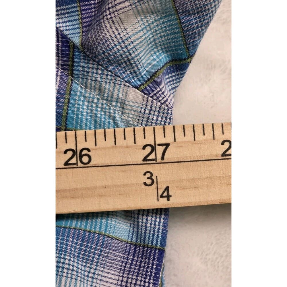 Alan Flusser Men's‎ XXL Multi-Colored Checkered Long Sleeve Button Up Shirt - Thumbnail 3