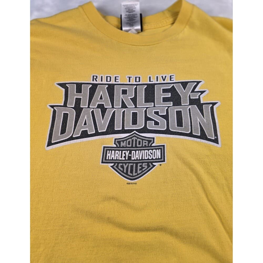 Harley Davidson New Port Richey Florida 2016‎ Yellow Shirt Size XL - Thumbnail 7