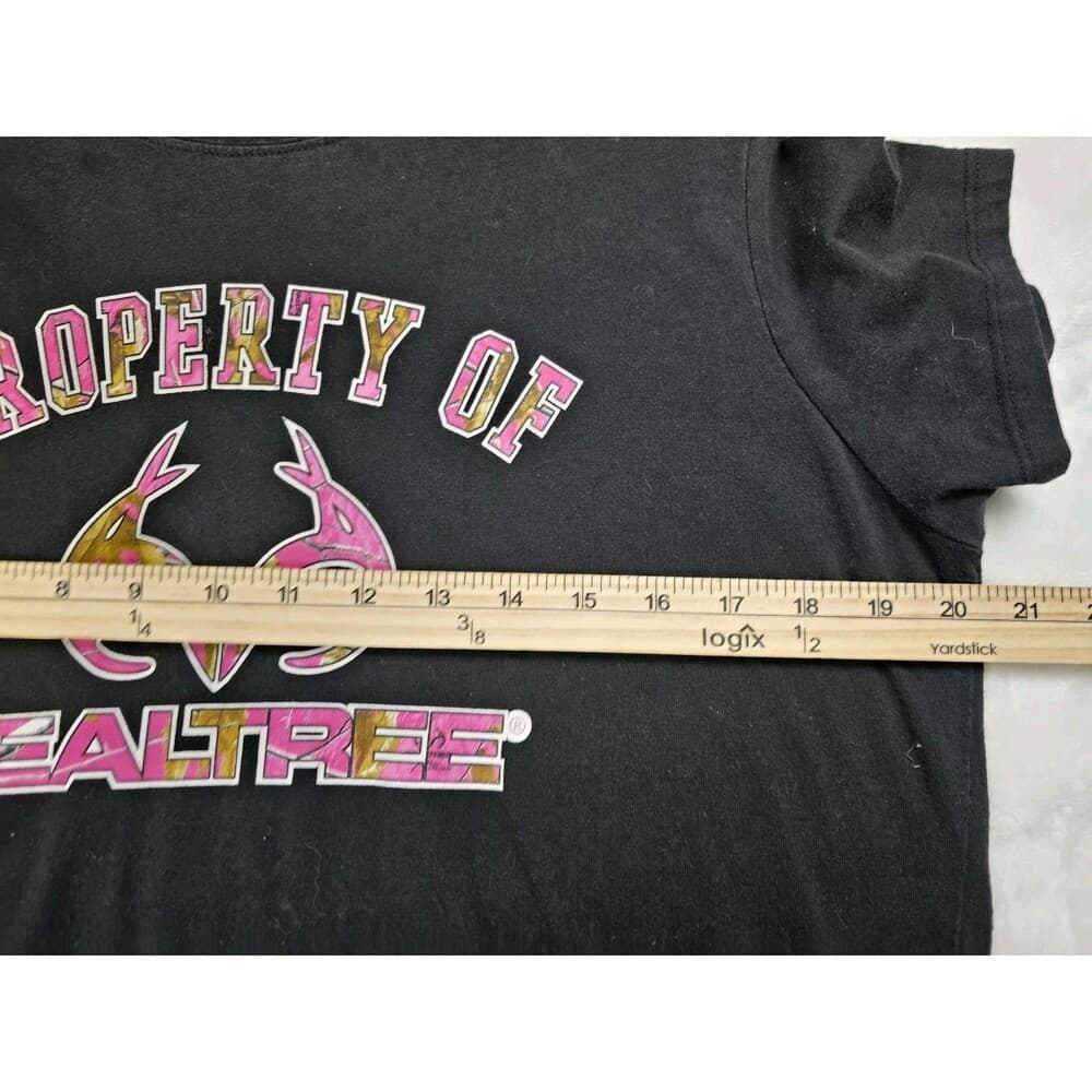 RealTree Shirt Womens‎ XL Black Pink Round T-Shirt - Thumbnail 3