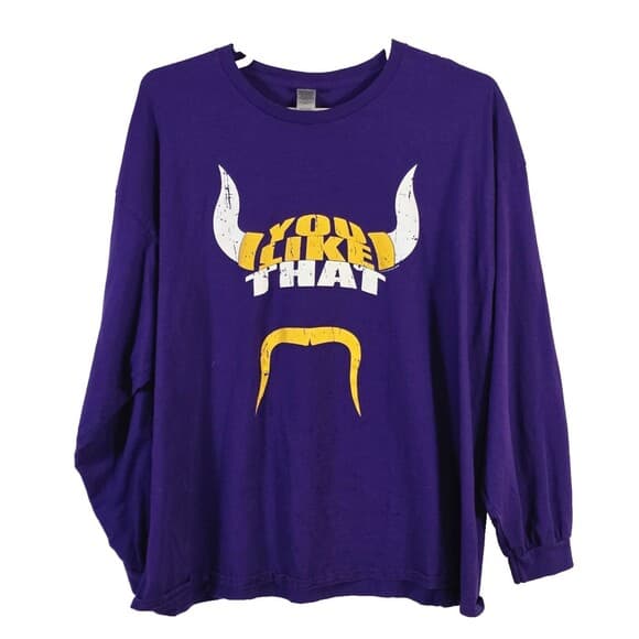 Minnesota Vikings Men's 3XL Purple‎ " You Like That" Long Sleeve T-Shirt - Thumbnail 8