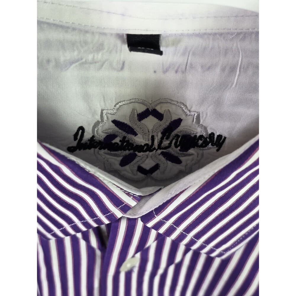 International Laundry Men's XL Fushia / White‎ Striped Long-Sleeve Shirt - Thumbnail 3