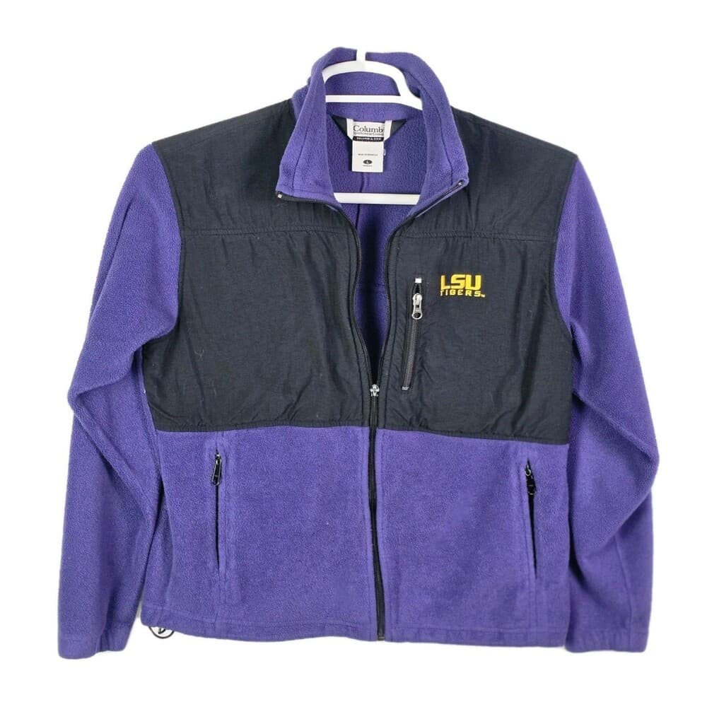Columbia LSU Tigers Women’s Large Purple Full Zip‎ Long Sleeve Fleece Jacket - Thumbnail 3