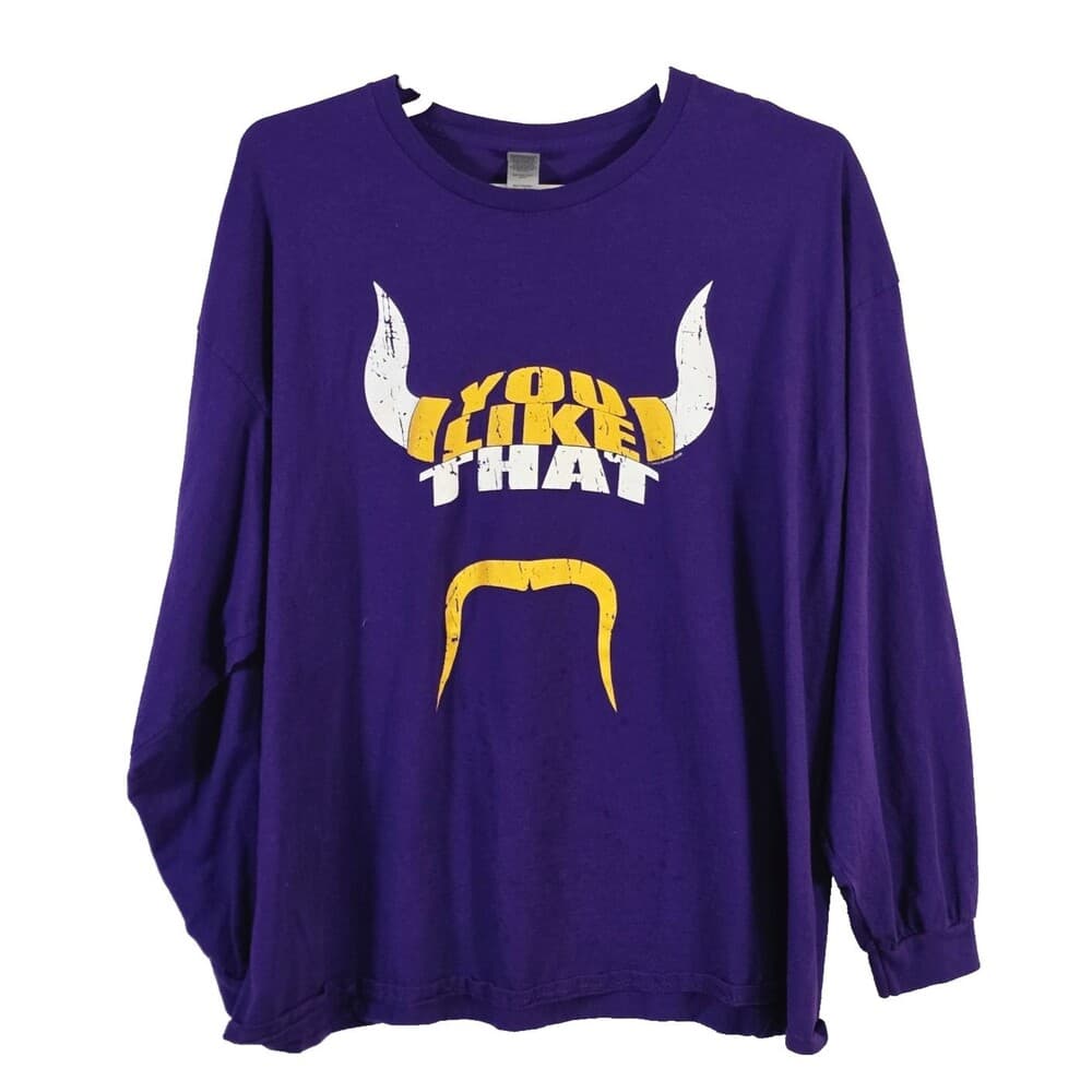 Minnesota Vikings Men's 3XL Purple‎ " You Like That" Long Sleeve T-Shirt - Thumbnail 7