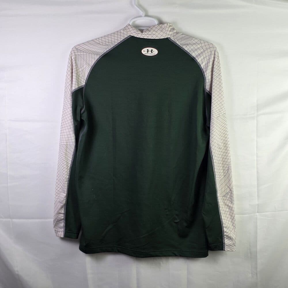 Under Armour Men's XL Green Coldgear Gym Stretch Compression Long Sleeve Shirt - Thumbnail 3