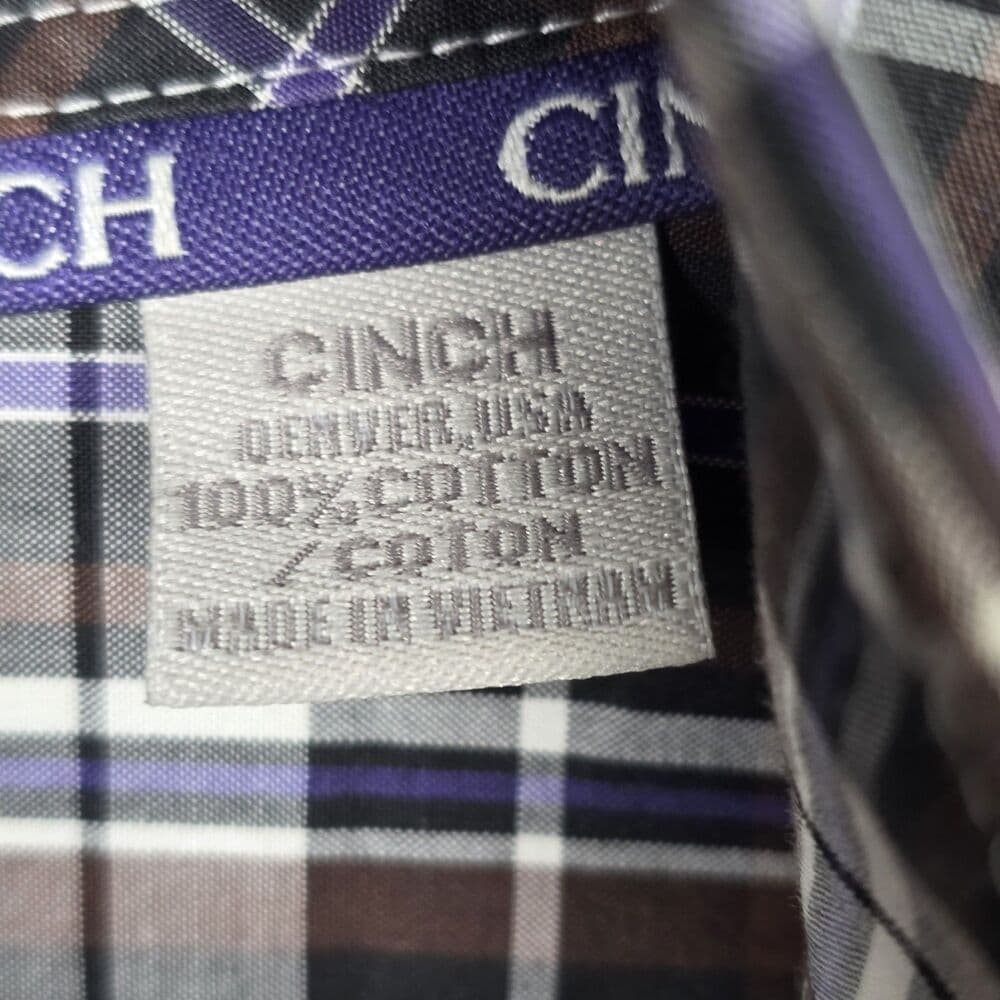 Cinch‎ Men’s Medium Plaid Multicolor Long Sleeve Button Up Shirt - Thumbnail 4
