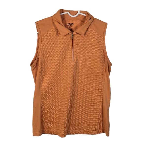 Izod Women's‎ Medium Orange Cool Fx 1/4 Zip Sleeveless Pullover - Thumbnail 7